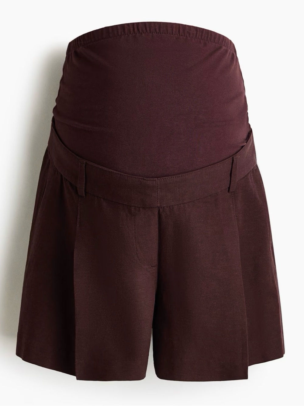 Maternity Brown Shorts with Flared Silhouette